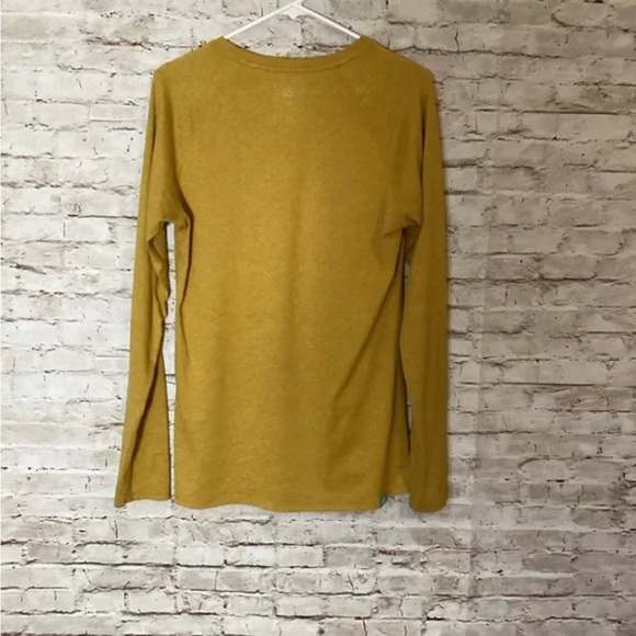 Women’s Long Sleeve Crewneck Top - Mustard - Picture 2 of 2